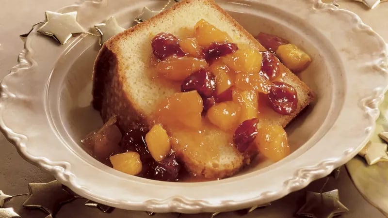 Festive Pound Cake with Fruit Compote