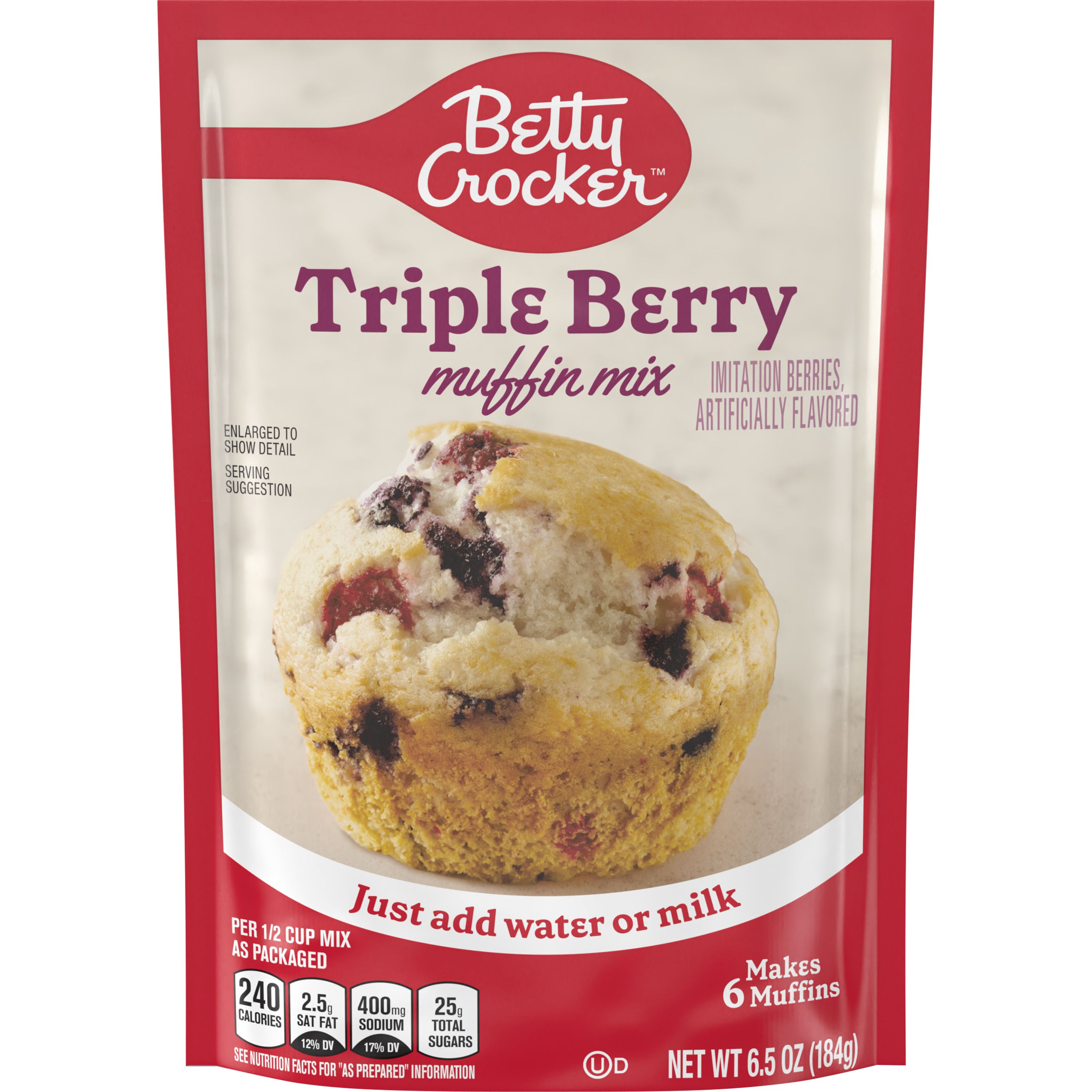 Betty Crocker™ Triple Berry Pouch Muffin Mixes - Front
