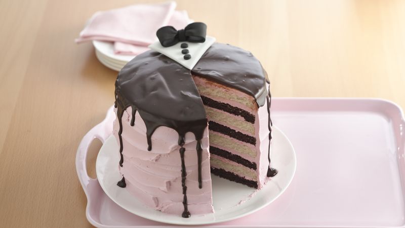 Pink Tuxedo Cake