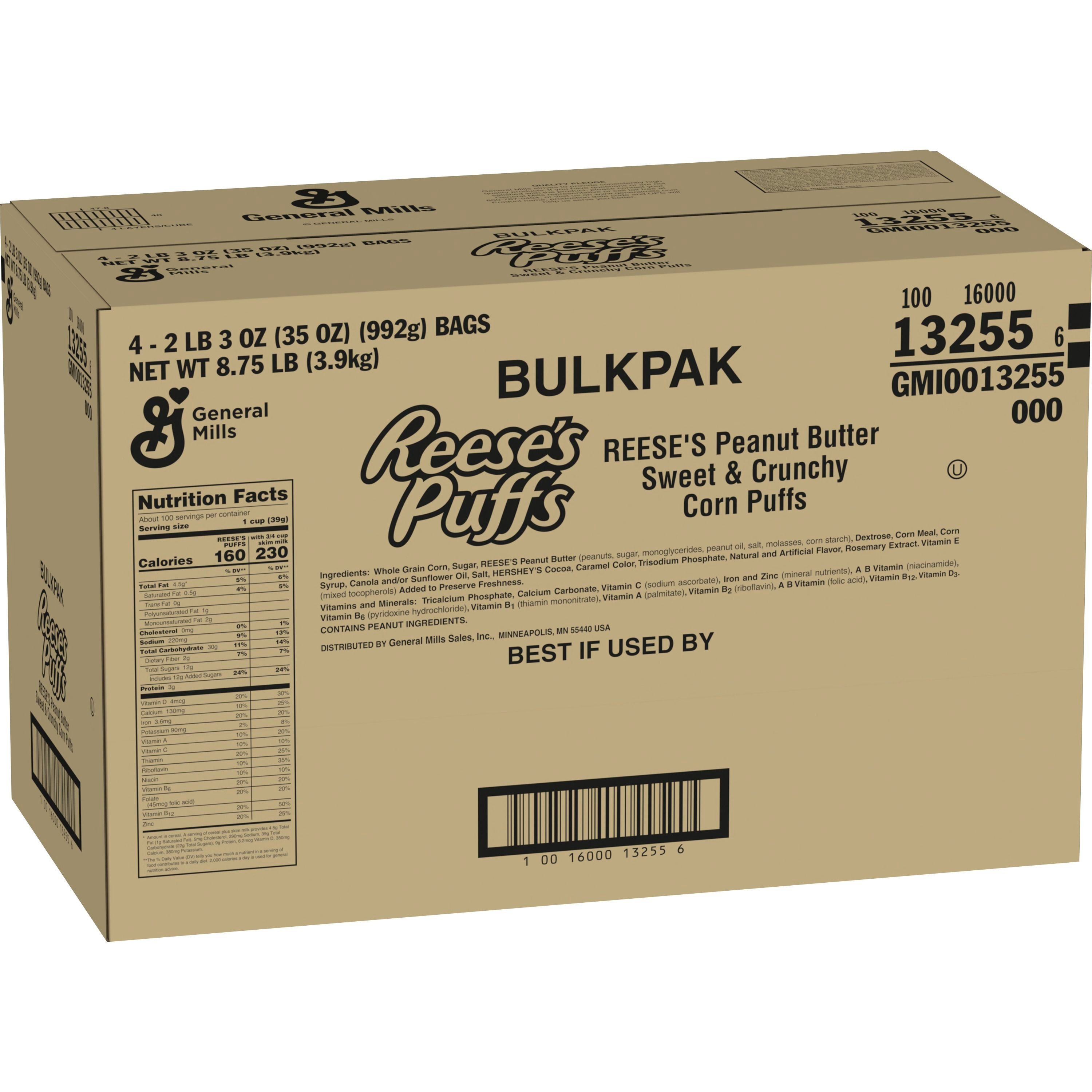 Case - Left Front 3D Reese's Puffs Cereal Bulkpak (4 ct) 35 oz