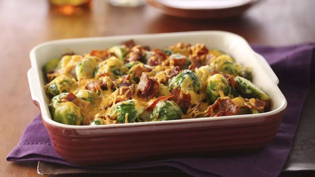 Cheesy Bacon Brussels Sprouts