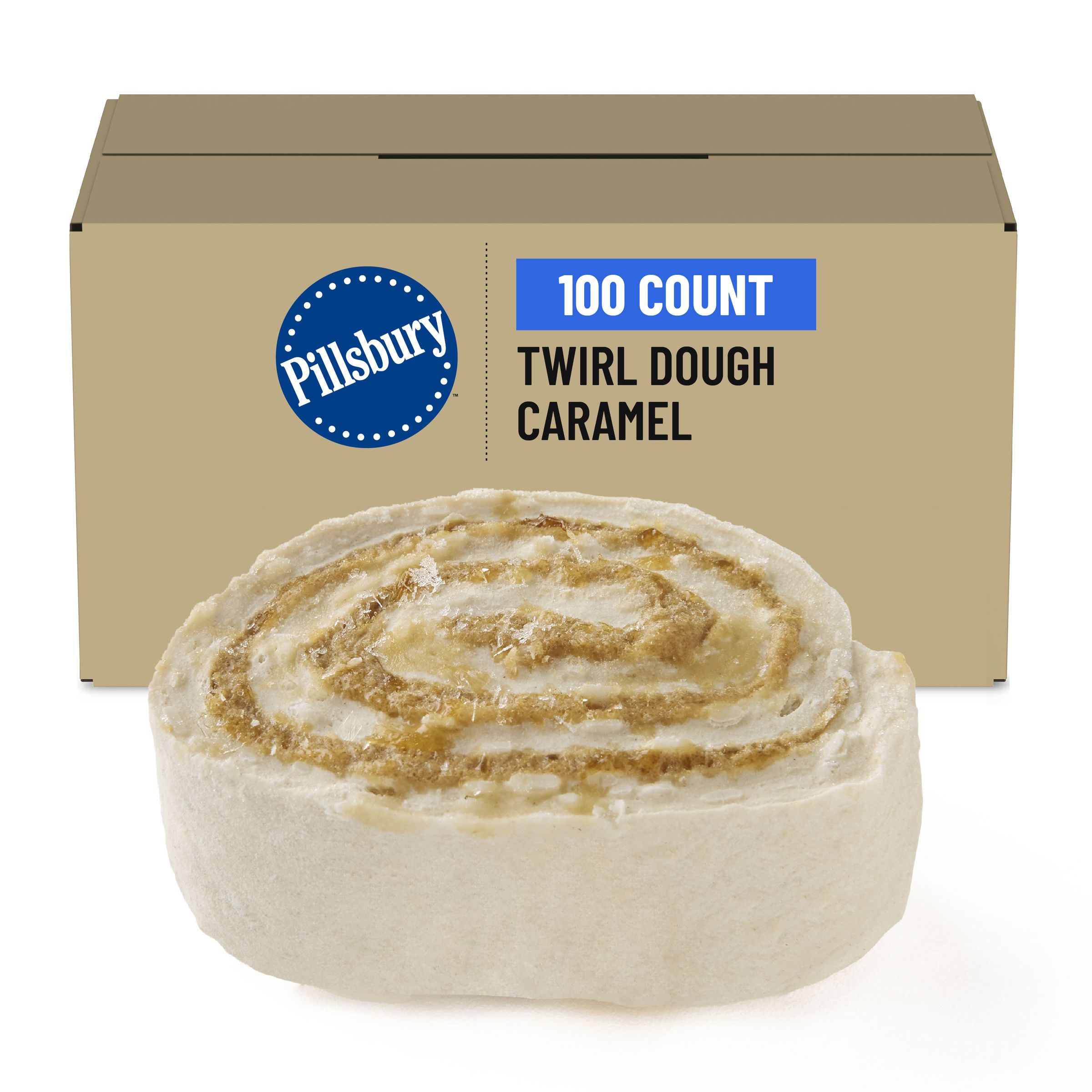  Case Optimized Hero Pillsbury Best Frozen Twirl Dough Bulk Place & Bake Caramel 100/5 OZ