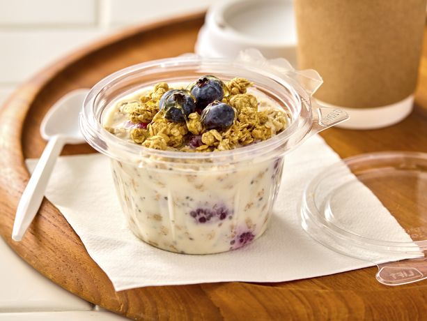 Raspberry Overnight Oats with Protein Granola