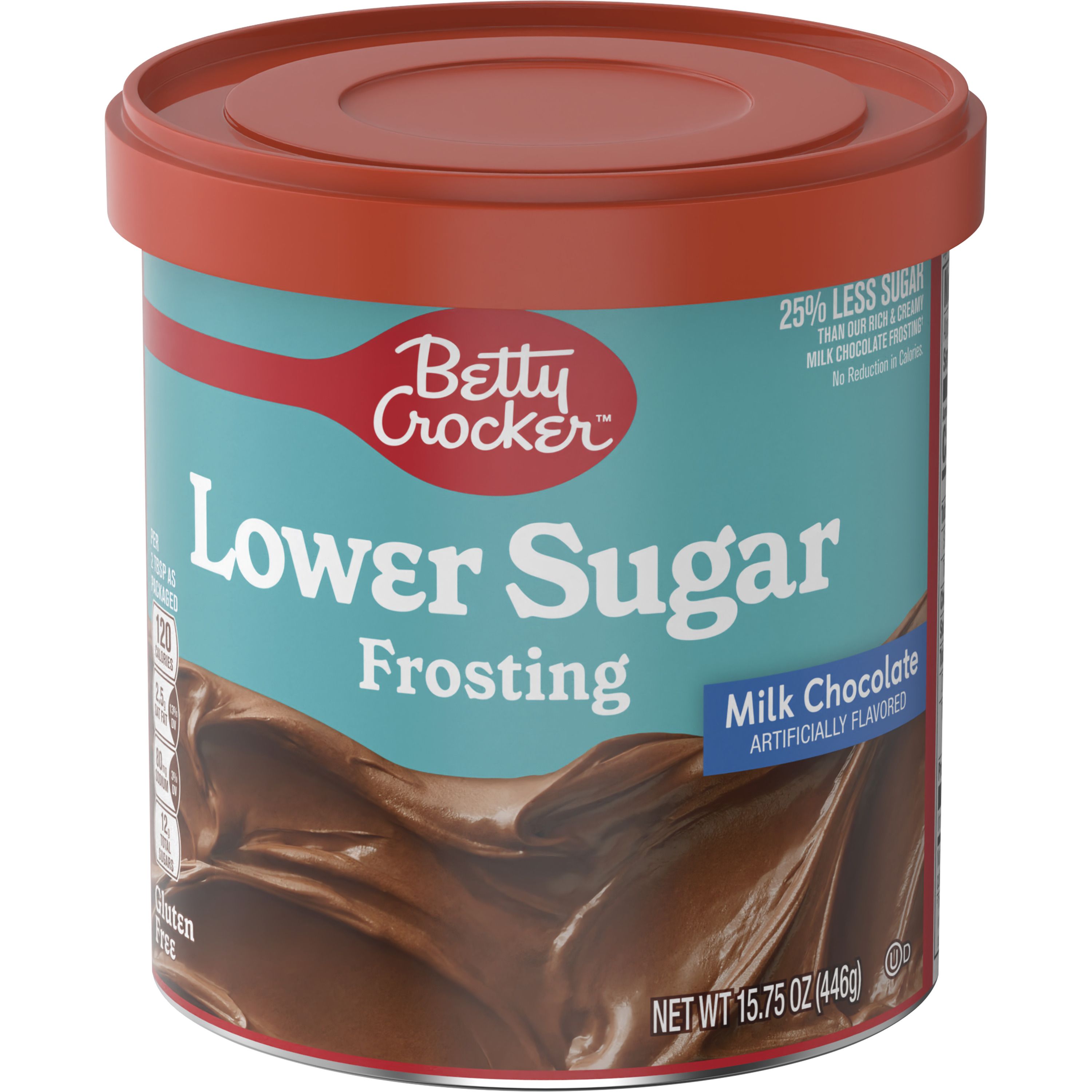 Betty Crocker Lower Sugar Frosting, Milk Chocolate Flavored, 15.75 oz - Front