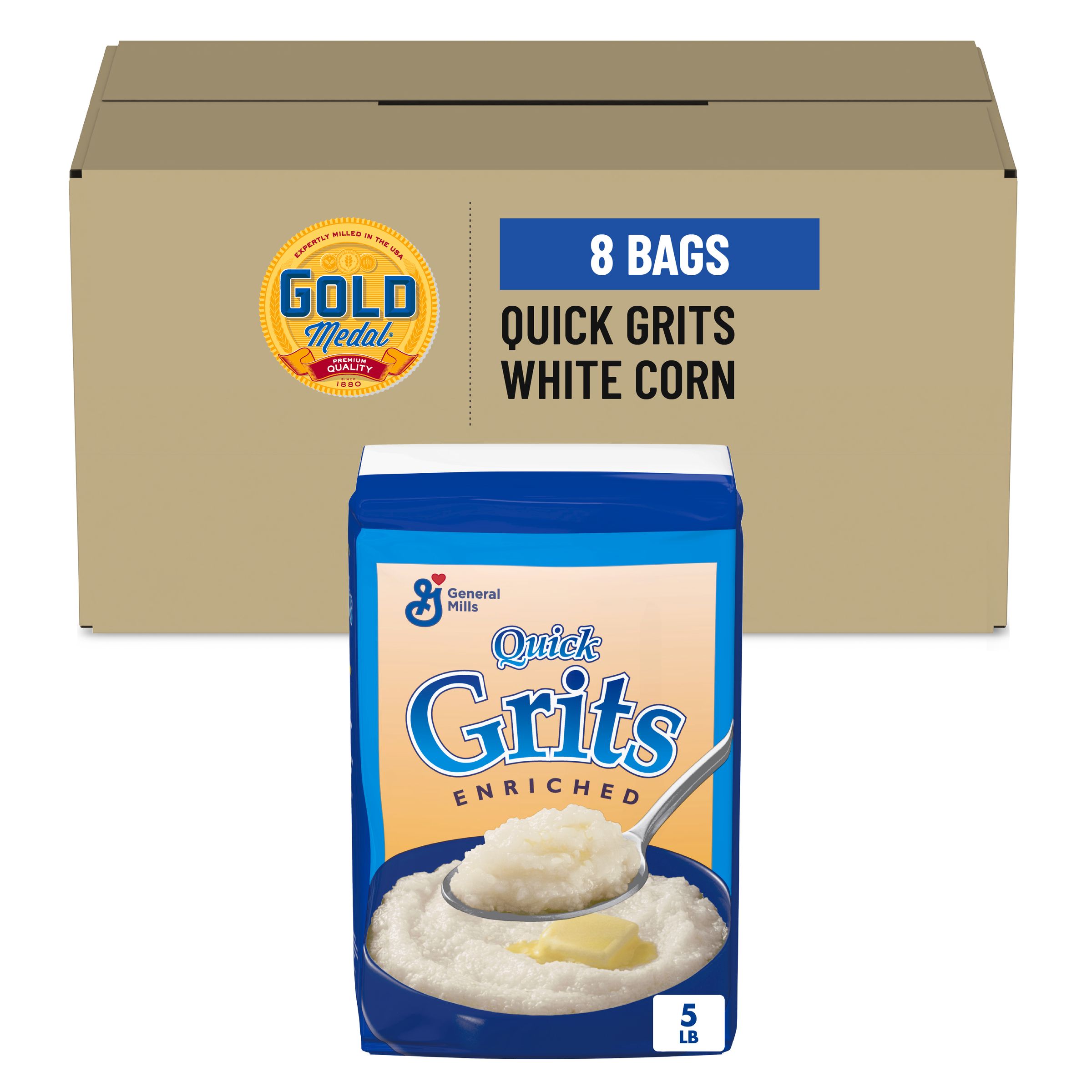 General Mills Quick Grits Cereal Bulk Enriched White Corn 5 lb