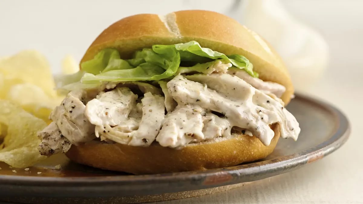 Slow-Cooker Chicken Caesar Sandwiches 