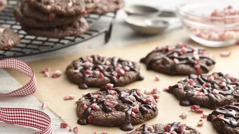 Peppermint Fudge Brownie Cookies