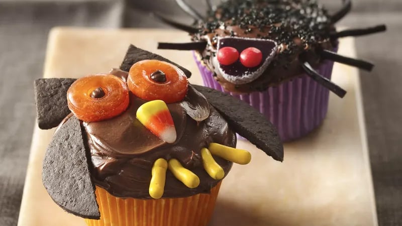 Owl and Spider Cupcakes