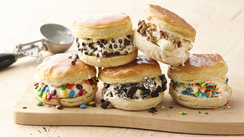 Ice Cream-Filled Glazed Doughnuts