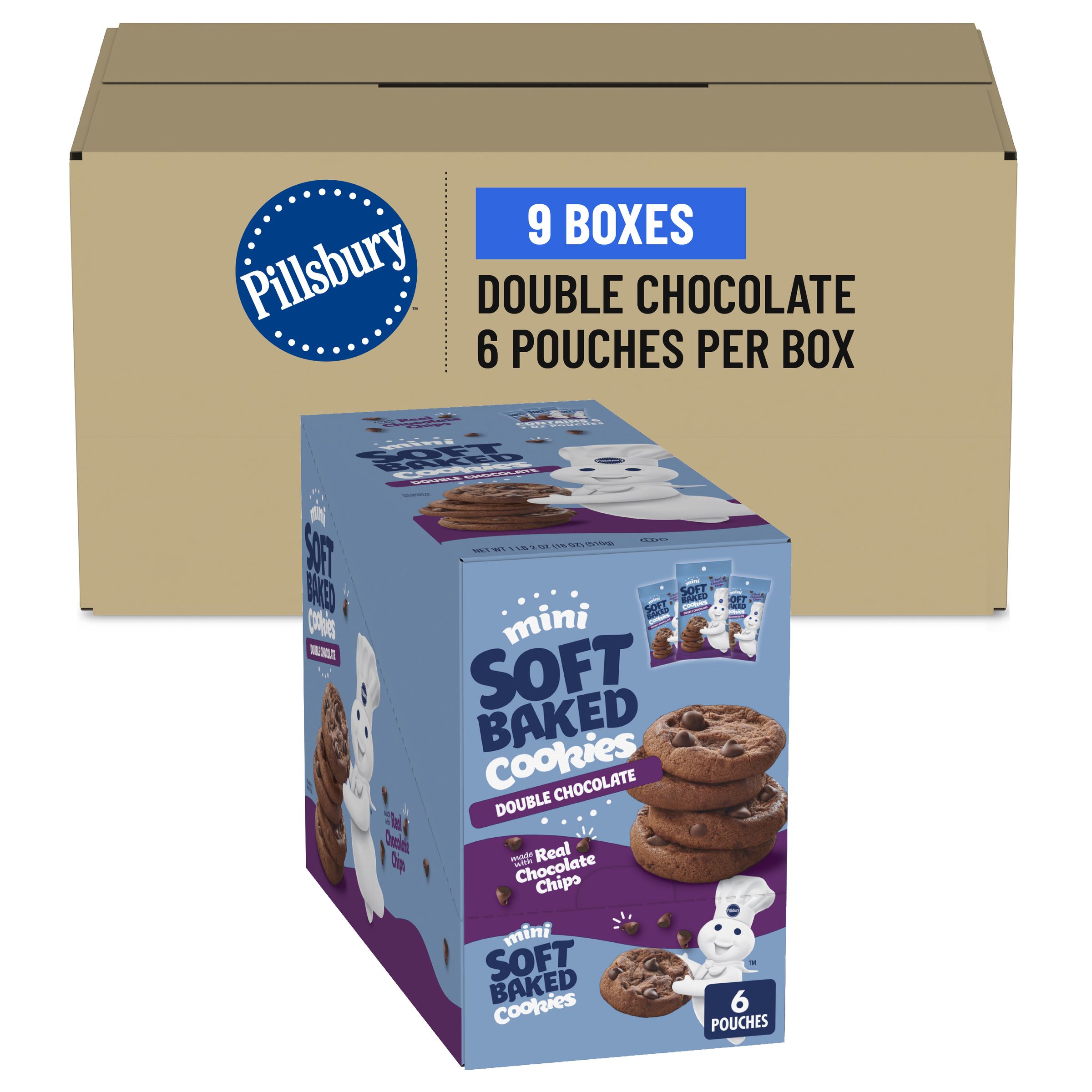 PILLSBURY MINI COOKIES DOUBLE CHOCOLATE CHIP 6CT
