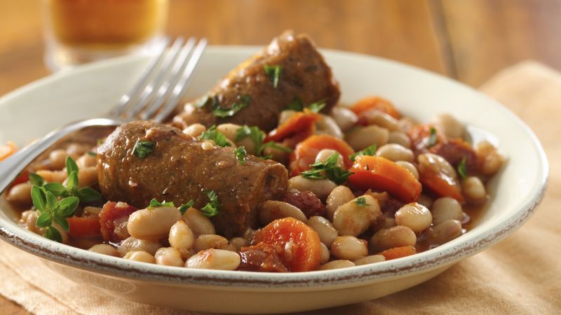 Slow-Cooker Great Northern Bean and Veggie Sausage Cassoulet