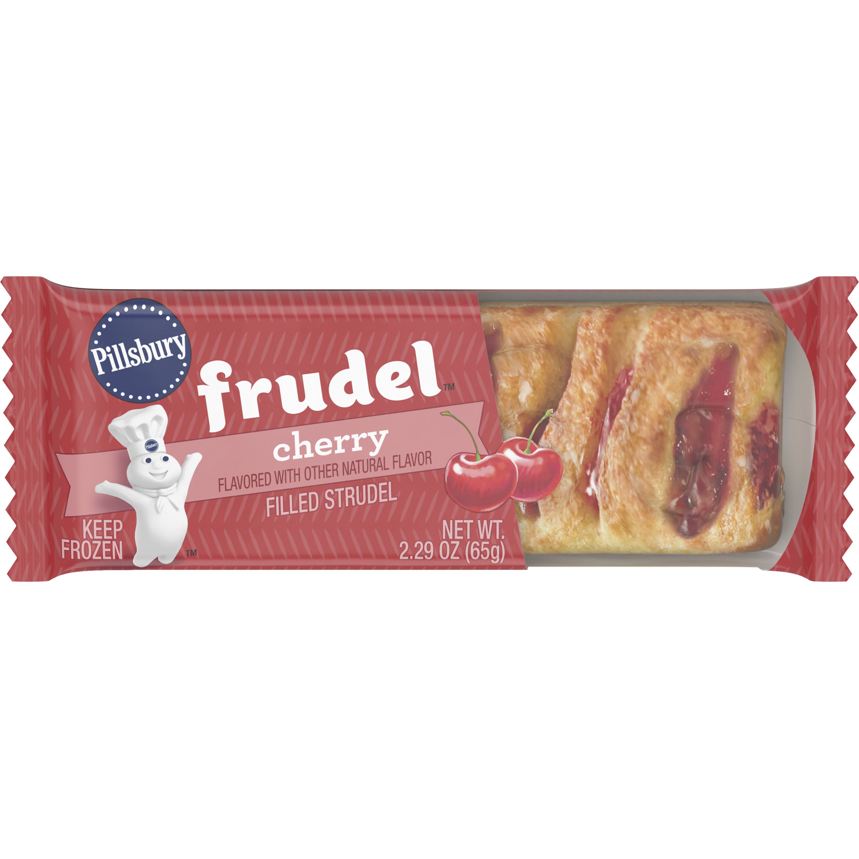 Front - 3D Pillsbury Frozen Meals Frudel Single Serve Pouch Cherry 72/2.29 OZ