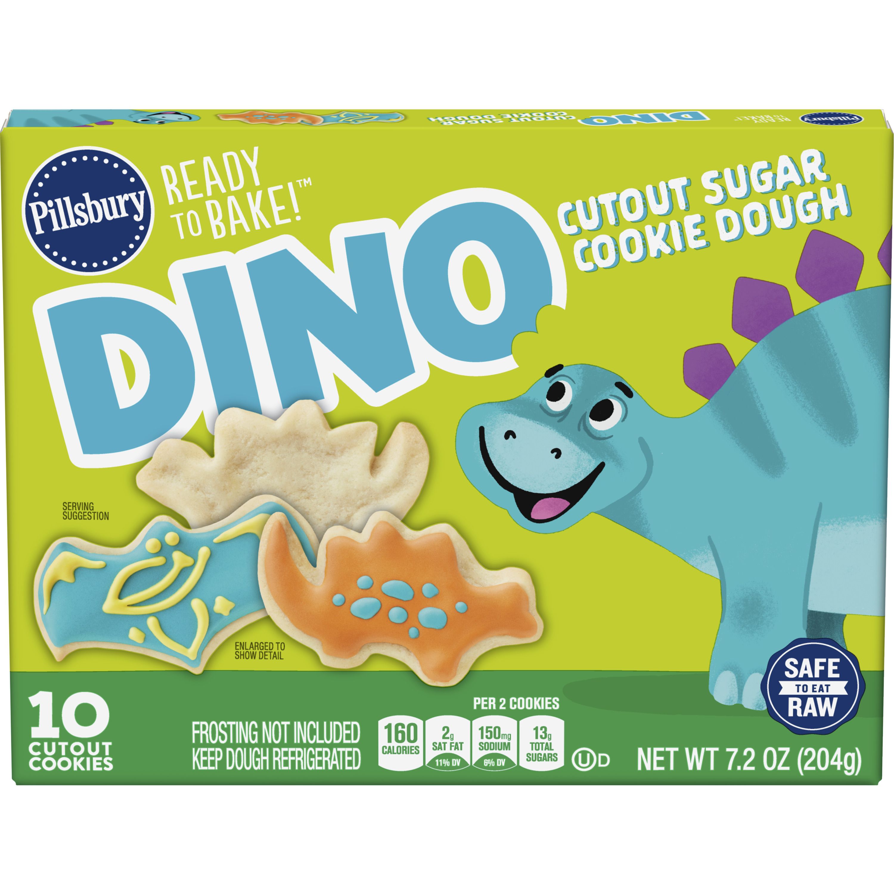 Pillsbury™ Dino Cutout Shape™ Cookie Dough - Front