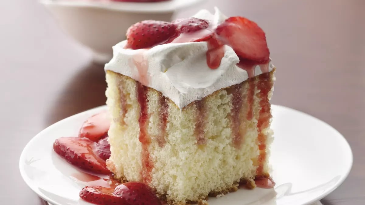 Strawberries and Cream Poke Cake