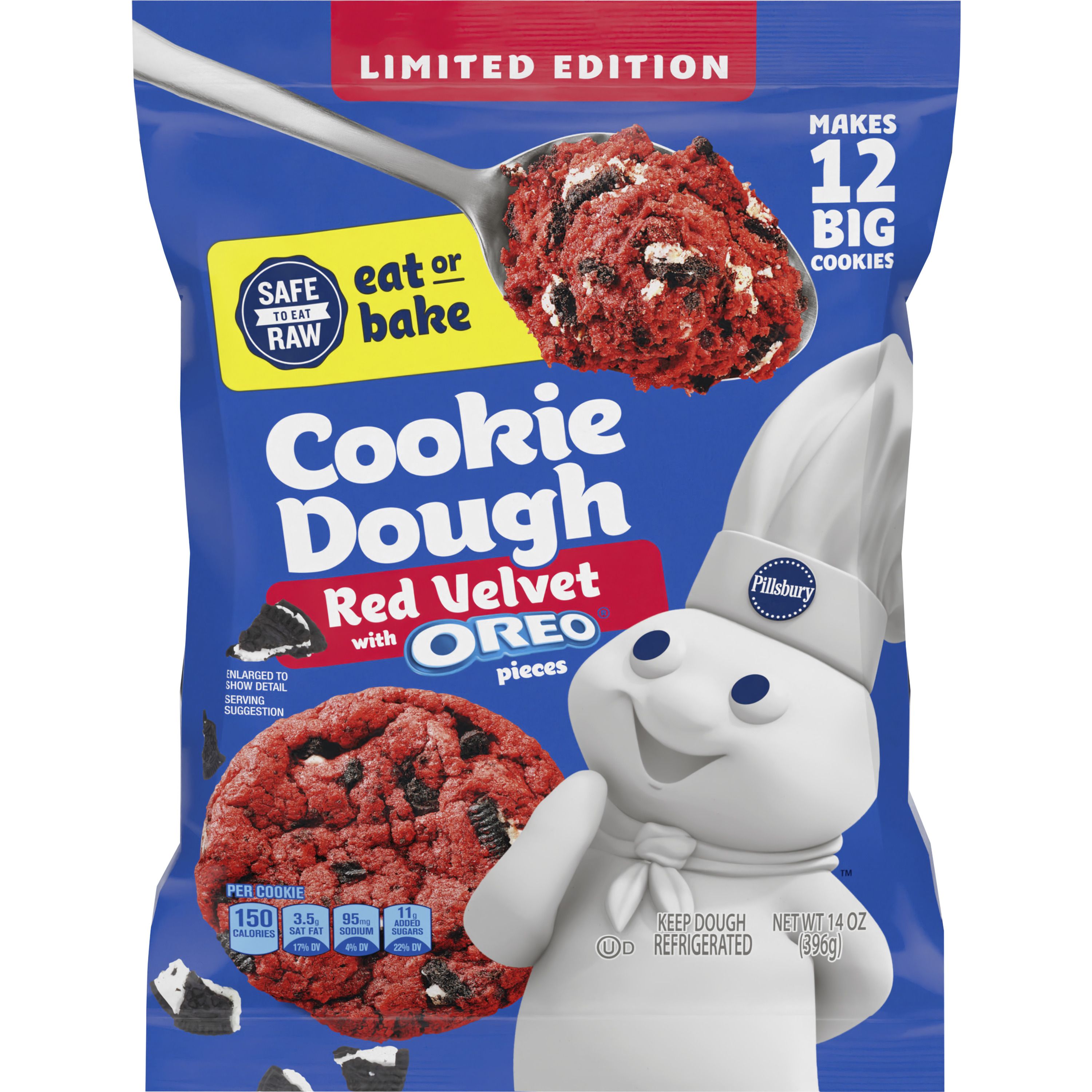 Pillsbury Ready to Bake Red Velvet Cookies with Oreo (12 ct) - Front