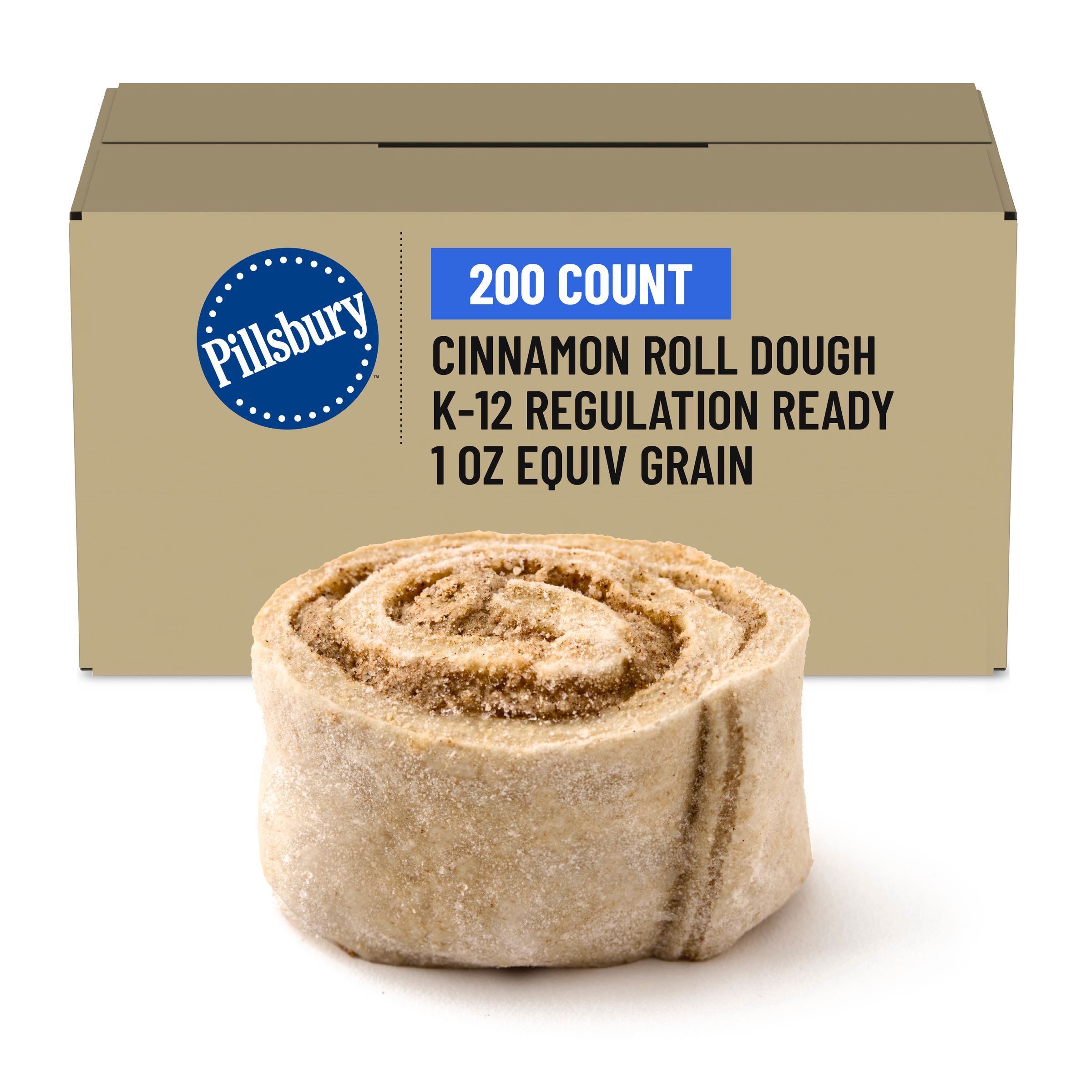  Case Optimized Hero Pillsbury Frozen Cinnamon Roll Dough Bulk Whole Grain-Rich Approx. 200/1.45 OZ
