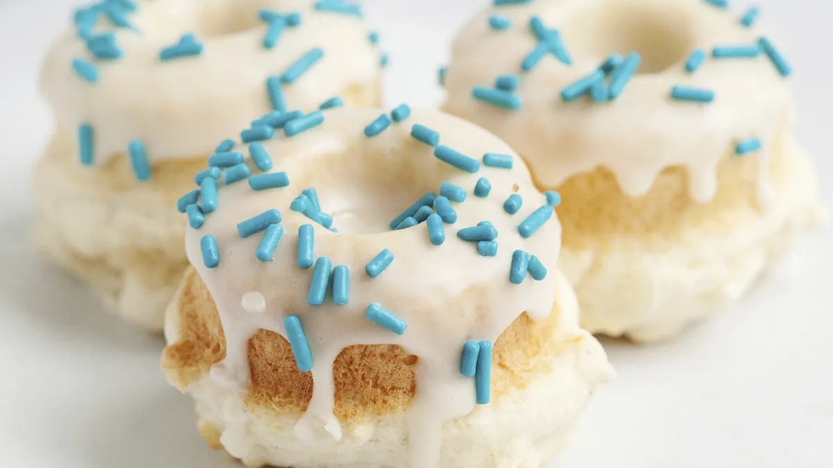 Baked Vanilla Doughnuts with Vanilla Glaze