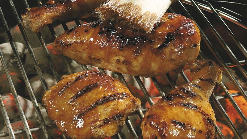 Grilled Apple-Sweet Barbecued Chicken