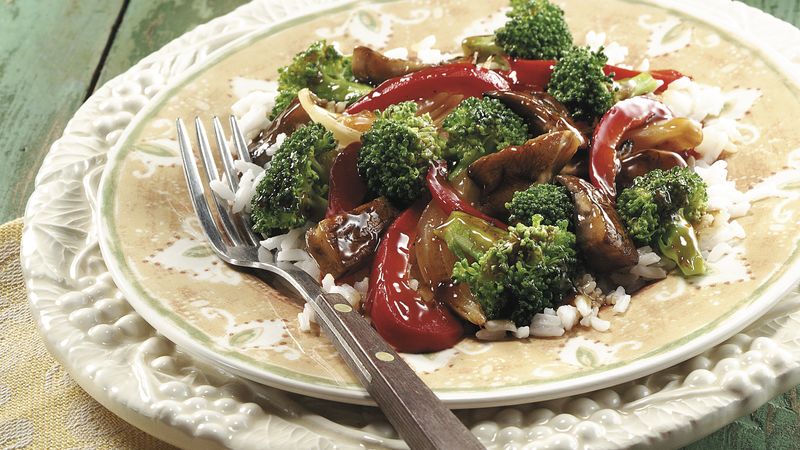 Portabella-Broccoli Stir-Fry