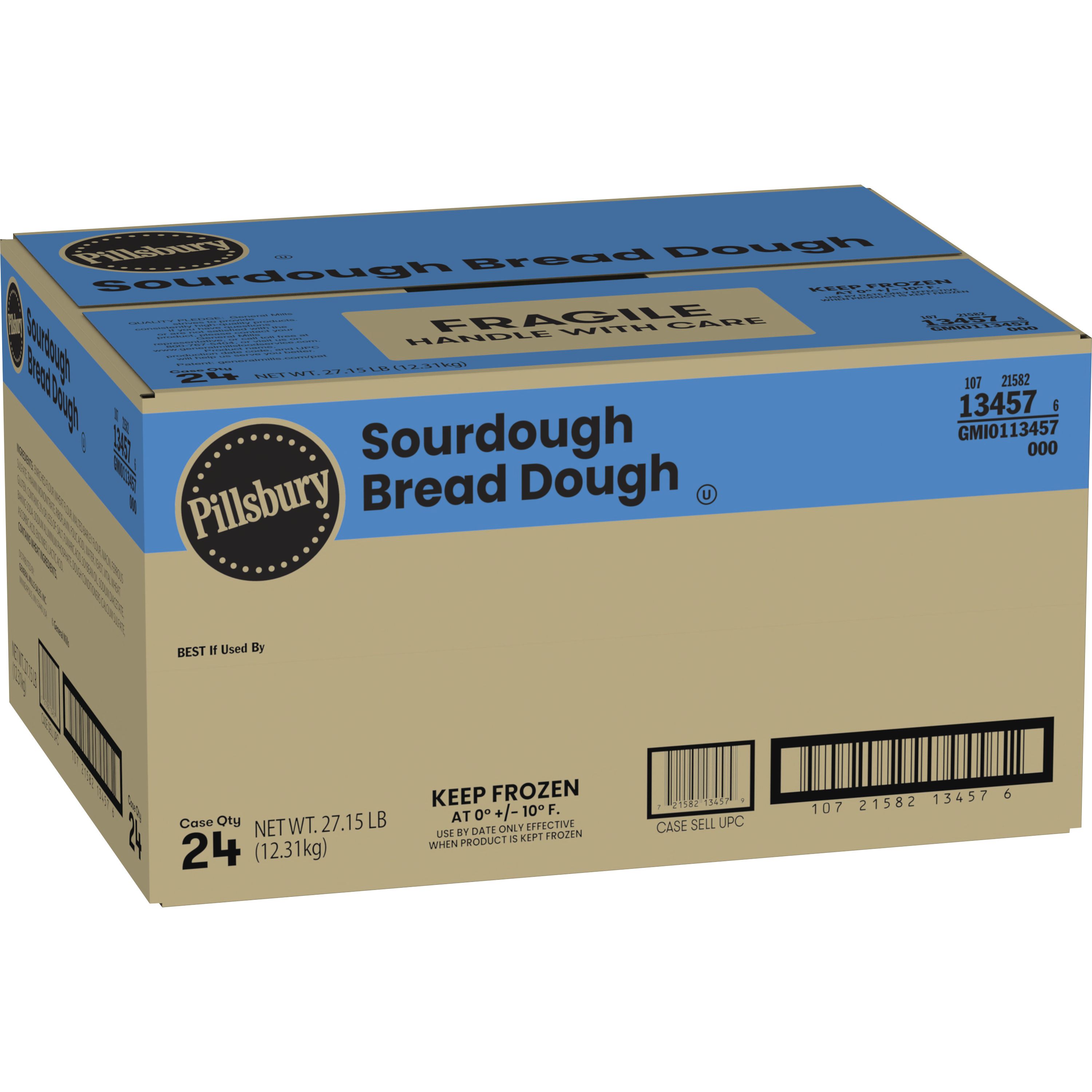 Case - Left Front 3D Pillsbury™ Sourdough Bread Dough 24 Count