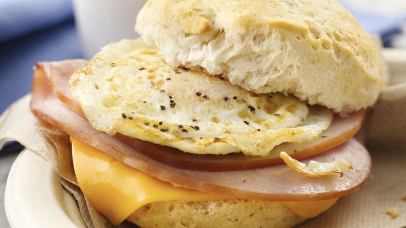 Ham, Egg and Cheese Breakfast Sandwiches