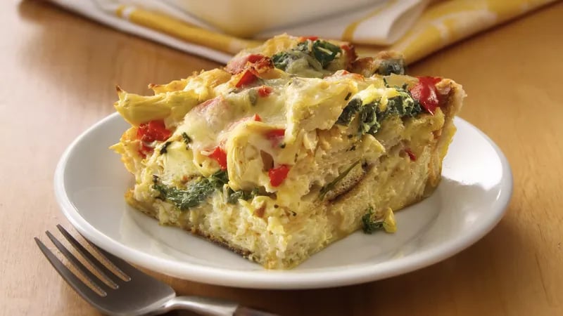 Artichoke-Spinach Strata