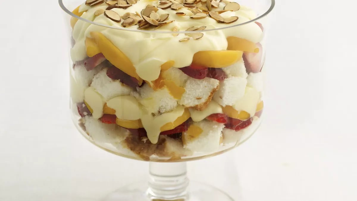 Skinny Strawberry-Peach Trifle