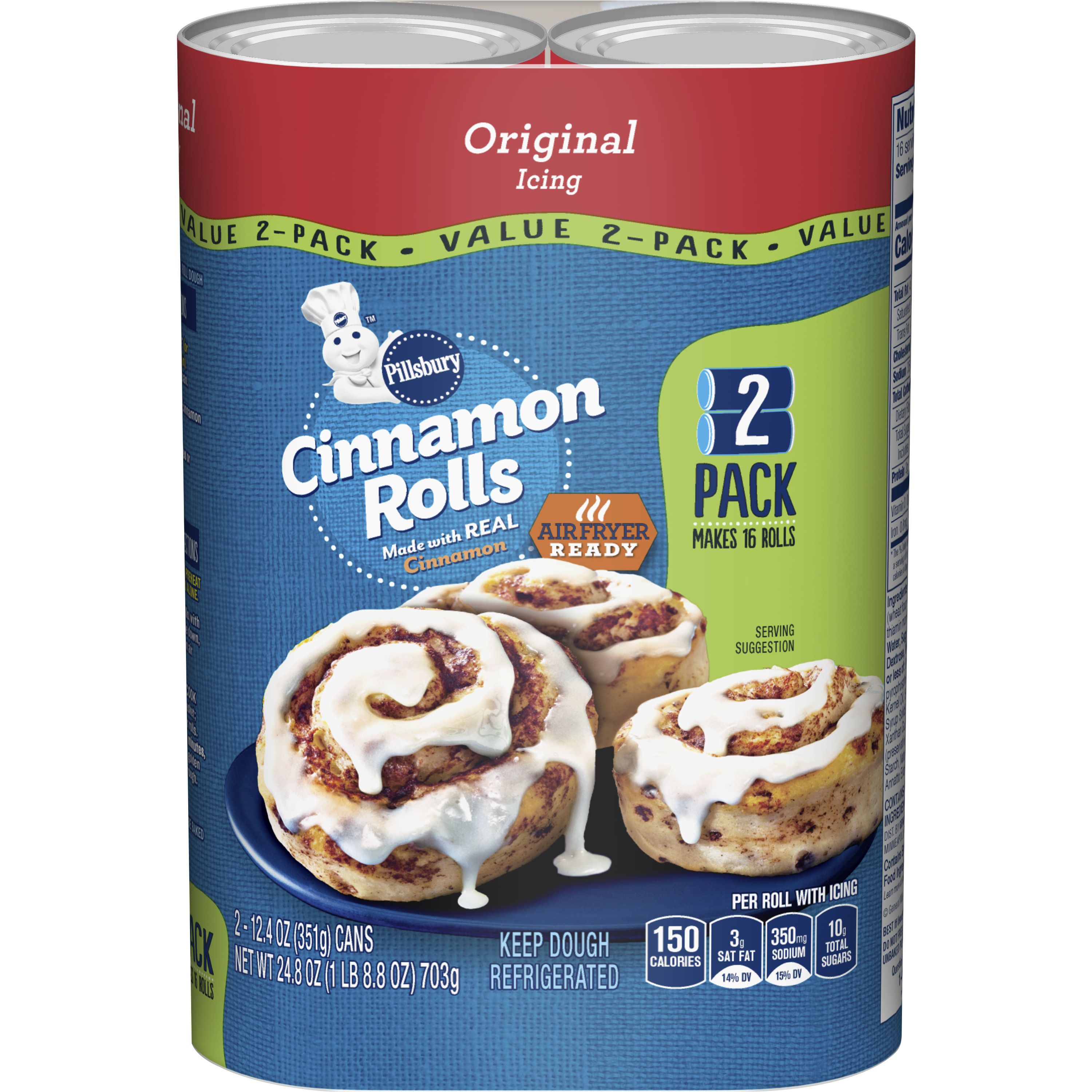 Pillsbury™ Cinnamon Rolls with Icing 2 Pack - Front