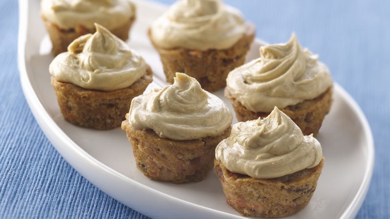 Mini Carrot-Spiced Cupcakes with Molasses Buttercream