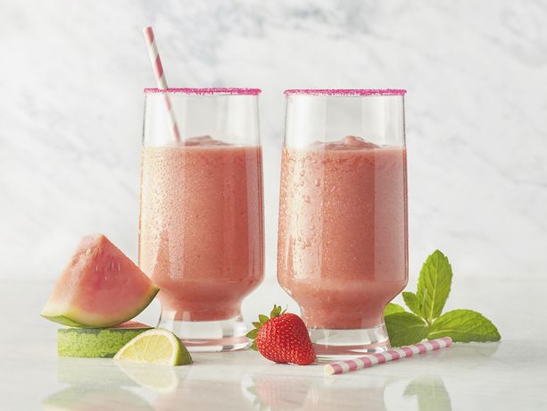 Vegan Dairy Free Strawberry Watermelon Mojito Smoothies