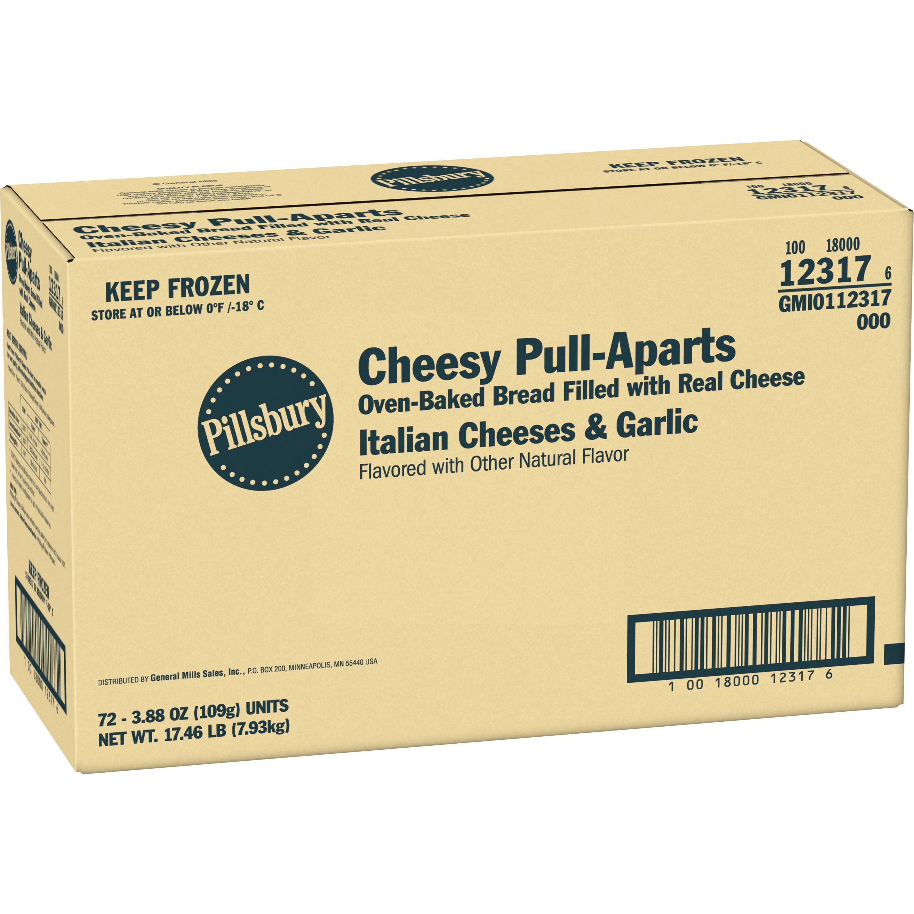 Case - Left Front 3D Pillsbury(TM) Individually Wrapped Cheesy Pull-Aparts Italian Cheeses & Garlic