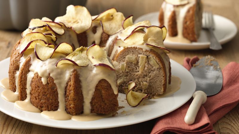 One-Bowl Apple-Spice Bundt Cake with Butterscotch Glaze 
