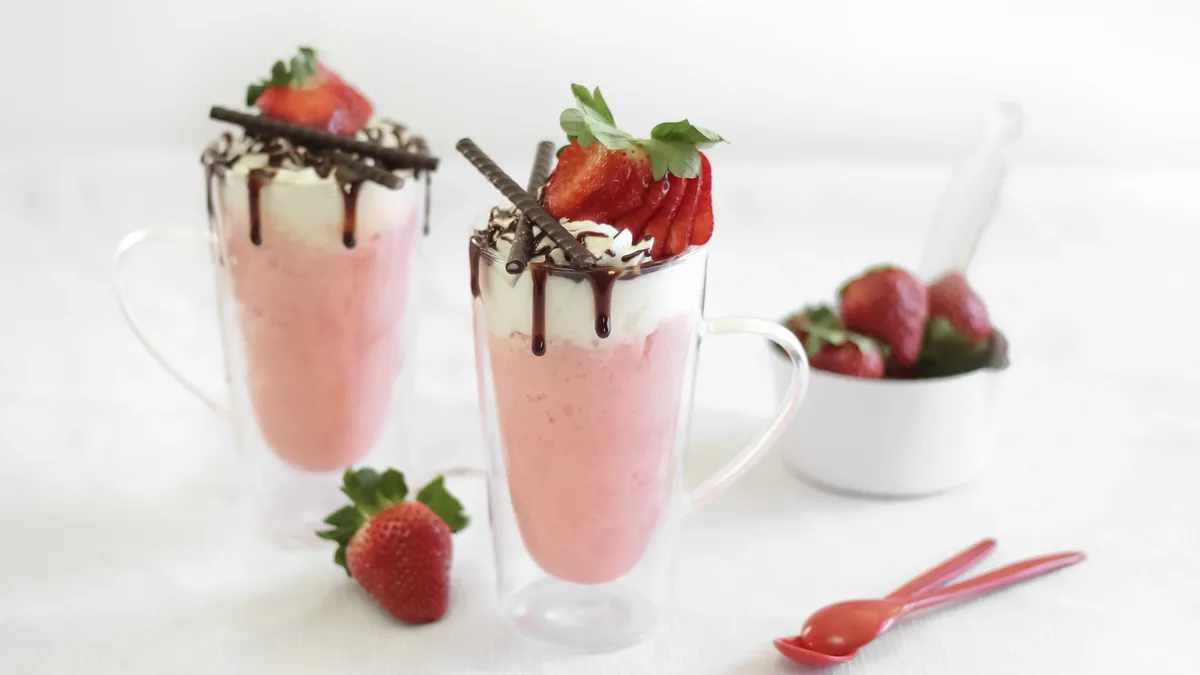 Microwave Strawberry Cream Mug Cake for Two