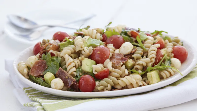 Bacon Avocado Caprese Pasta Salad Recipe - BettyCrocker.com