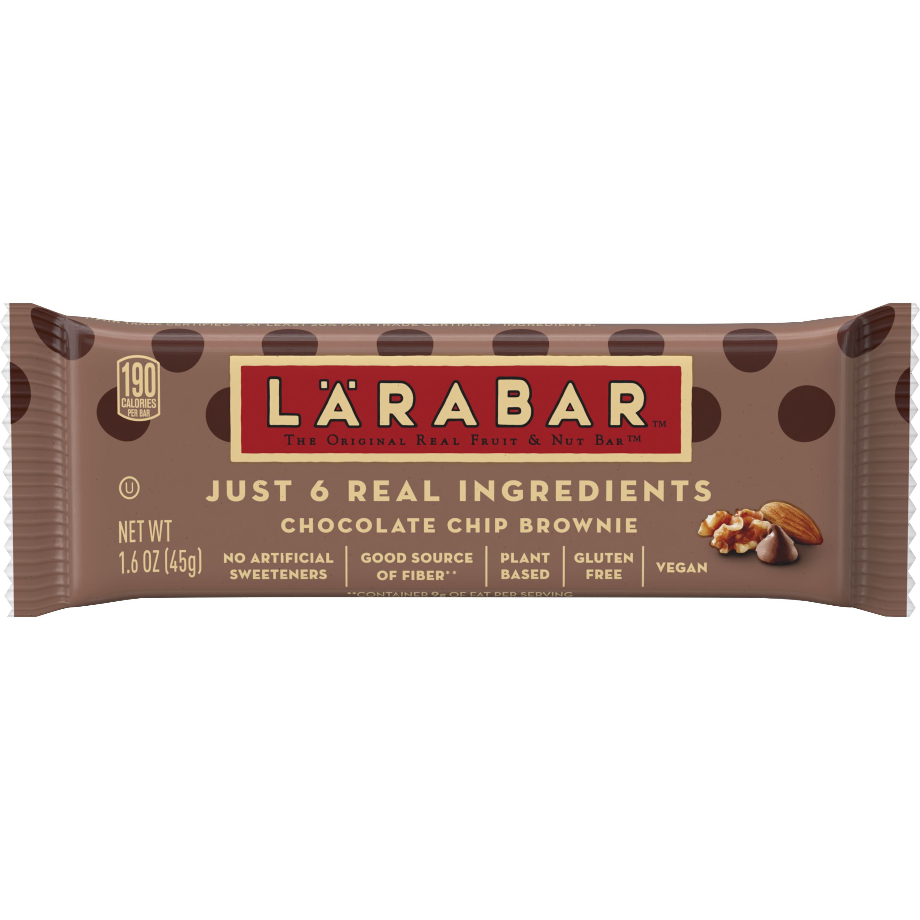 Front - 3D Lärabar Gluten Free Fruit and Nut Bars Box Chocolate Chip Brownie 4/25.6 OZ