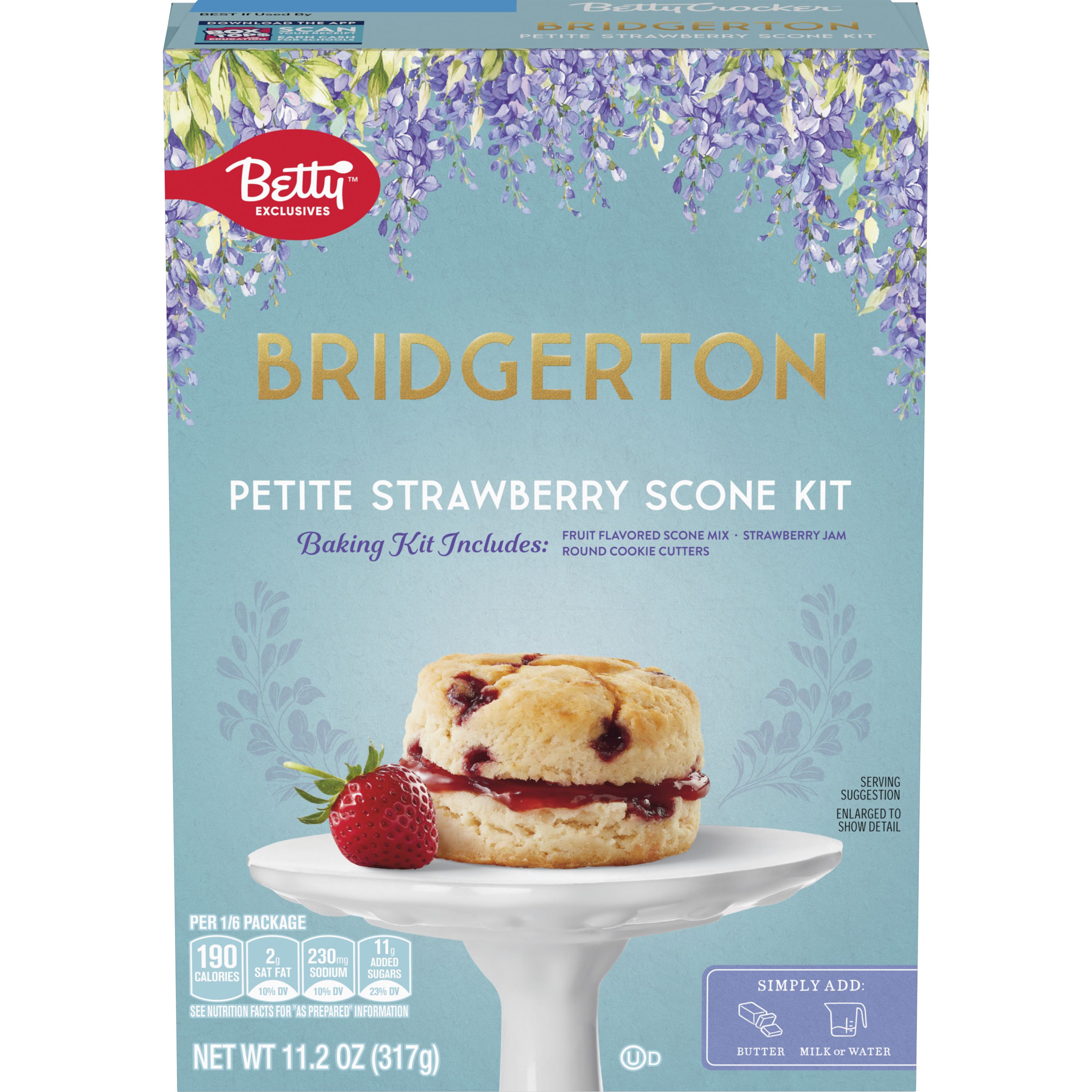 Betty Crocker Bridgerton Petite Strawberry Scone Baking Kit - Front