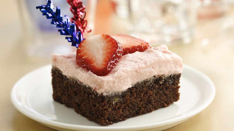 Strawberry-Frosted Banana Brownies