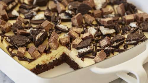 Kit Kat™ and Oreo™ Cheesecake Brownie Bars