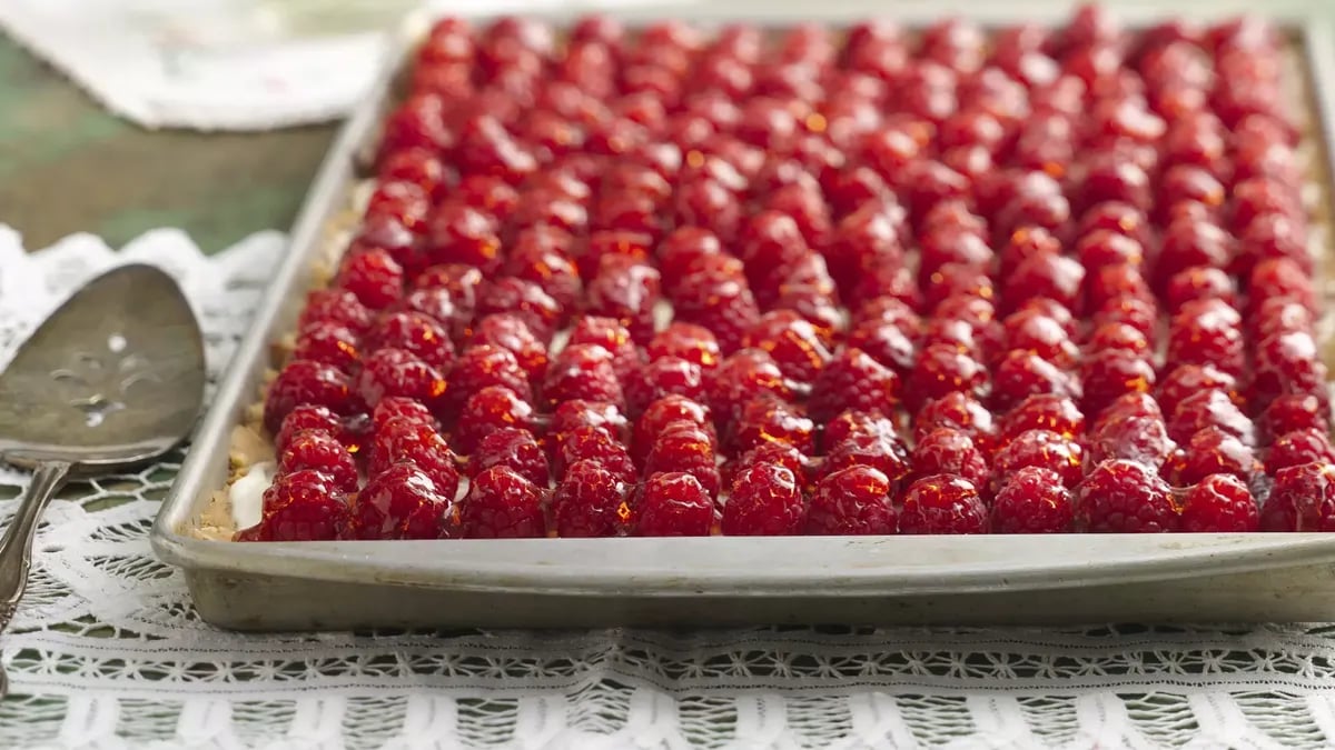 Fresh Raspberry Almond Tray Tart