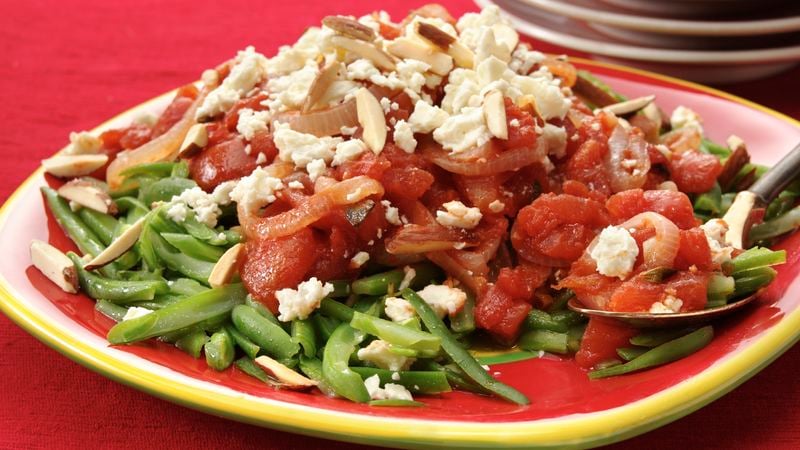 Green Beans with Tomatoes and Feta