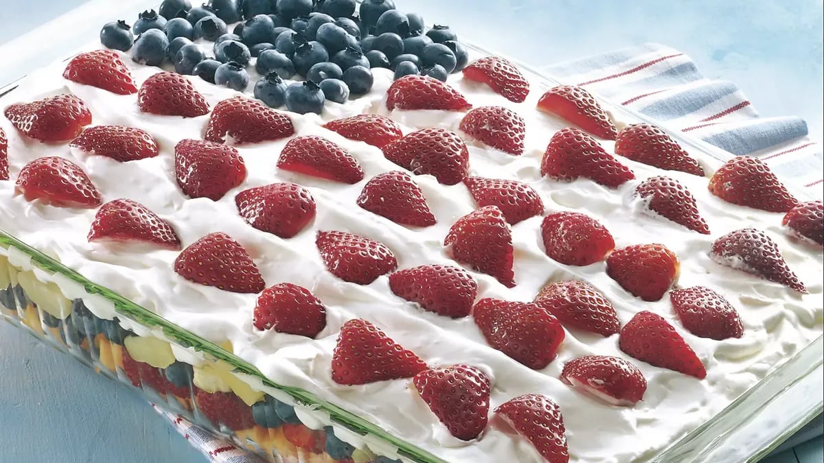 Layered Fruit Flag Salad