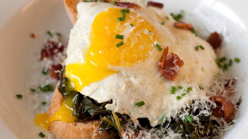 Kale with Egg and Toast