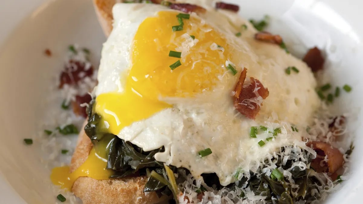 Kale with Egg and Toast