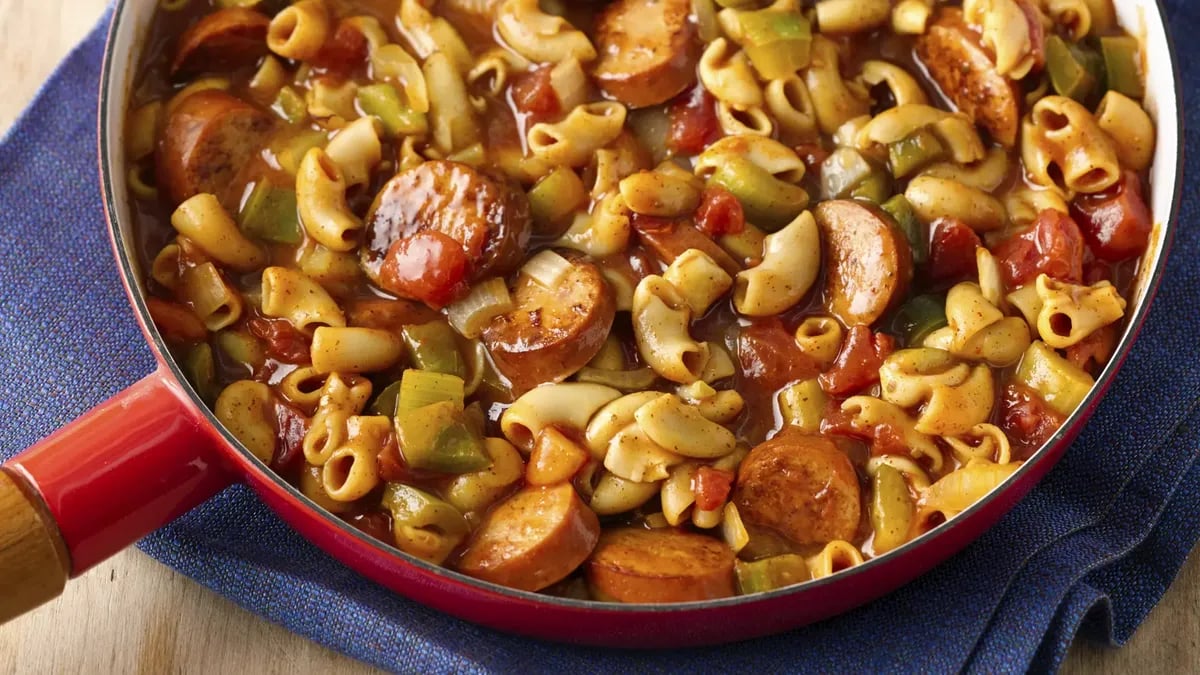 Bold Firehouse Sausage Creole Macaroni