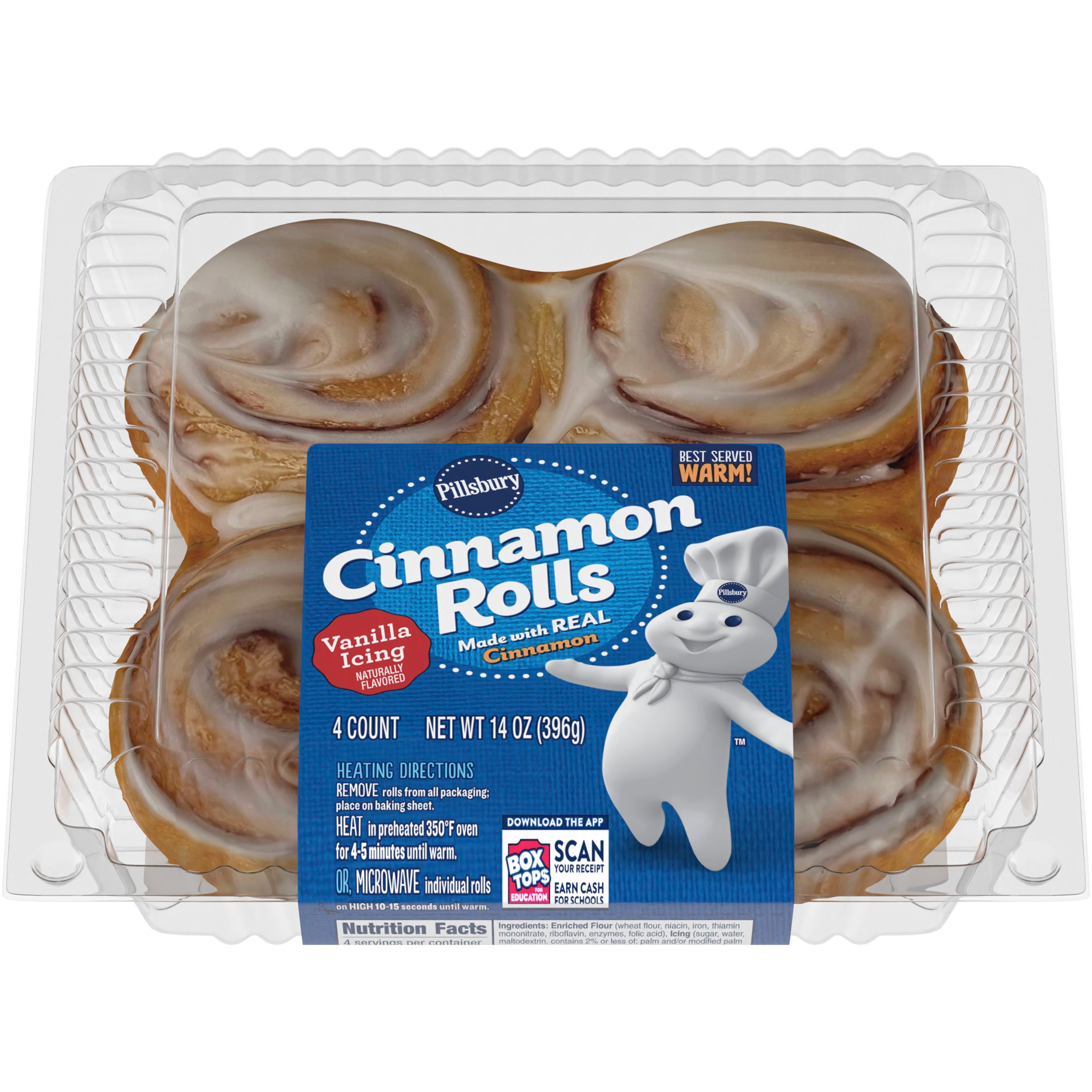 Front - 3D Pillsbury(TM) Retail Bakery Thaw & Sell Baked Cinnamon Rolls Vanilla Icing Naturally Flavored (4ct) 14oz