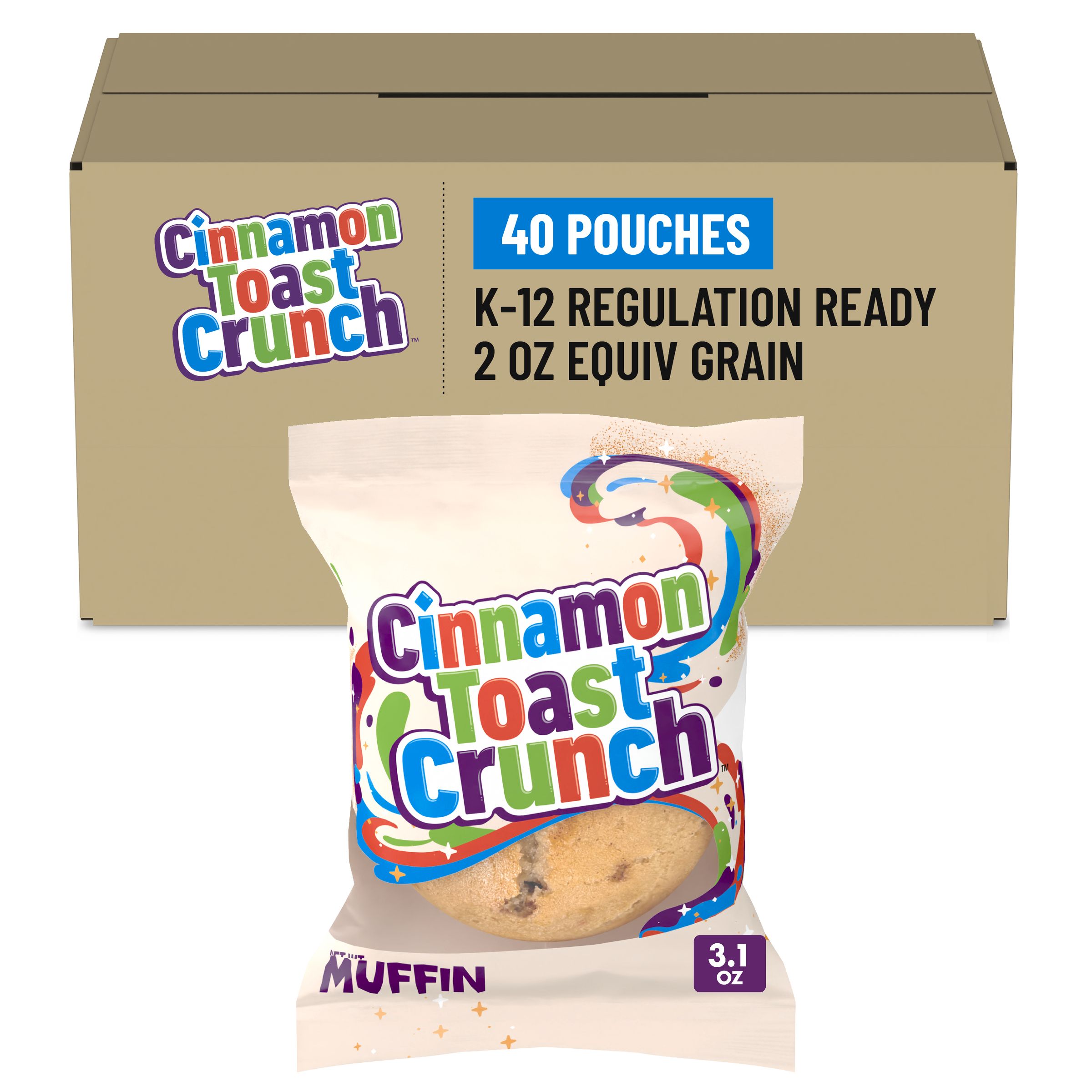  Case Optimized Hero Cinnamon Toast Crunch Frozen Meals Muffin Single Serve Pouch Cinnamon 40/3.1 OZ