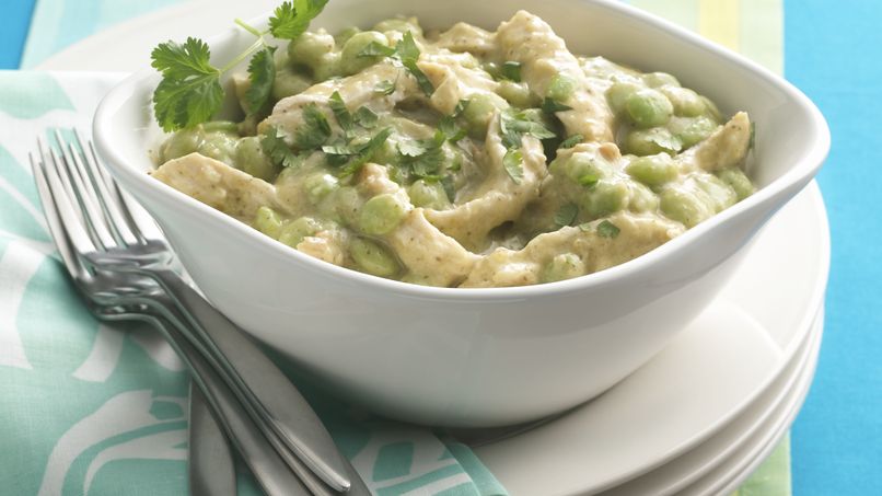 Baby Lima Beans in Green Salsa with Chicken