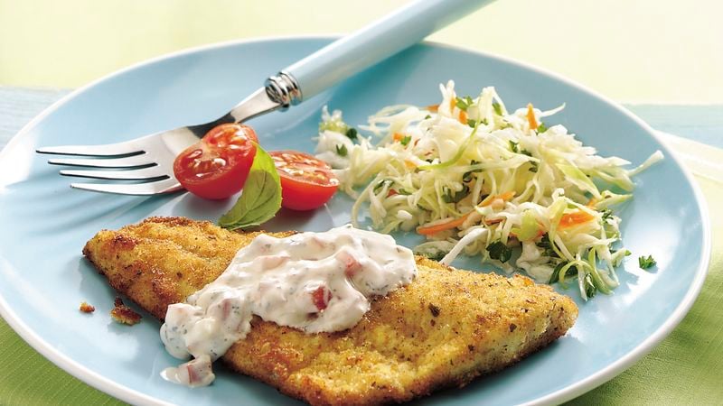 Fish Fillets with Herbed Tartar Sauce