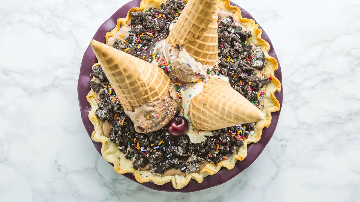 Waffle Cone Ice Cream Pie