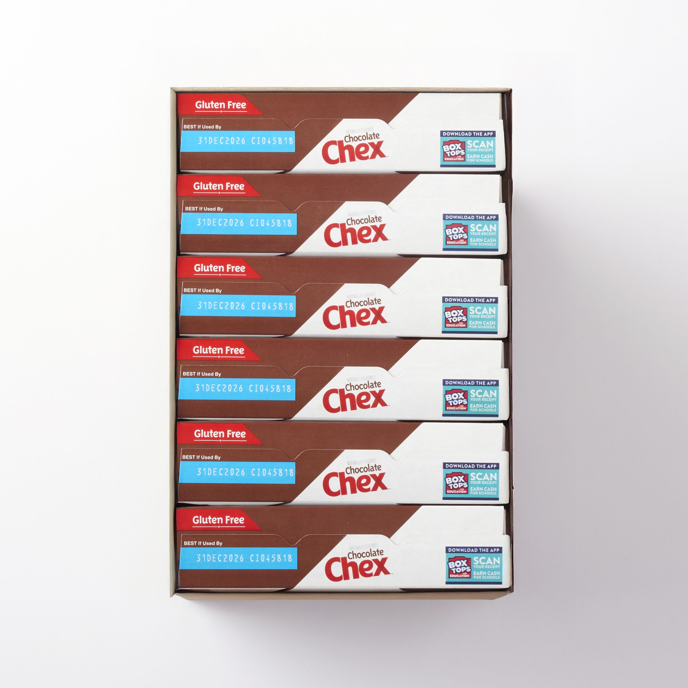  Open Case Chocolate Chex Cereal Box (6 ct) 12.8 oz